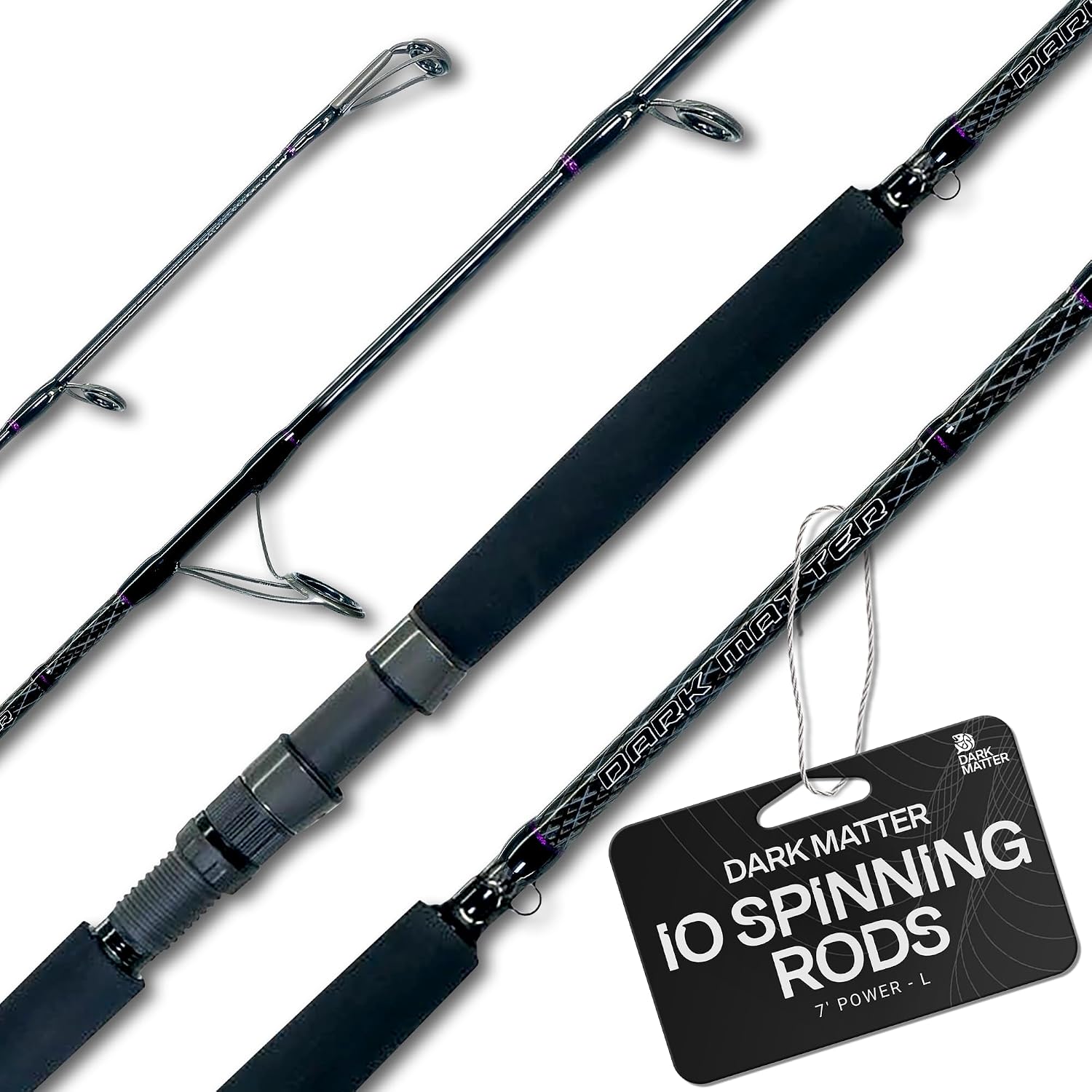 Dark Matter Fishing Rods - IO Spinning Rods for Fishing, Heavy Duty Fishing Rods for Saltwater Rod and Sea Fishing Rod - Carbon Fishing Rod, Fast Action Fishing Gear