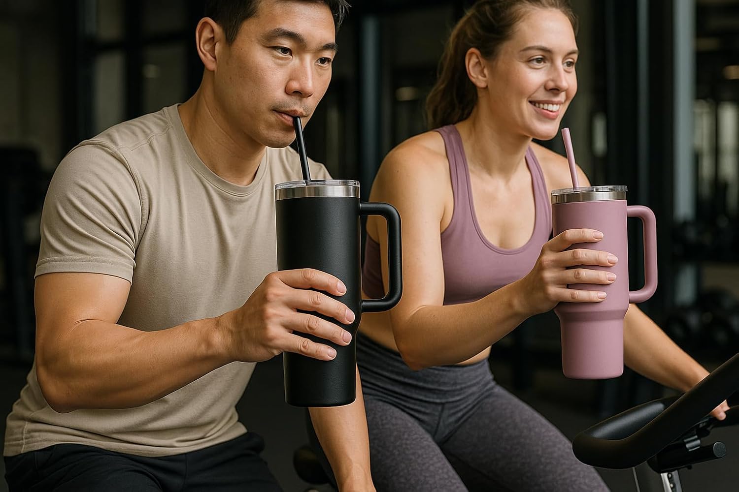 40 oz Tumbler with Handle & Straw Lid – Stainless Steel Insulated Travel Cup for Hot & Cold Drinks - Image 4