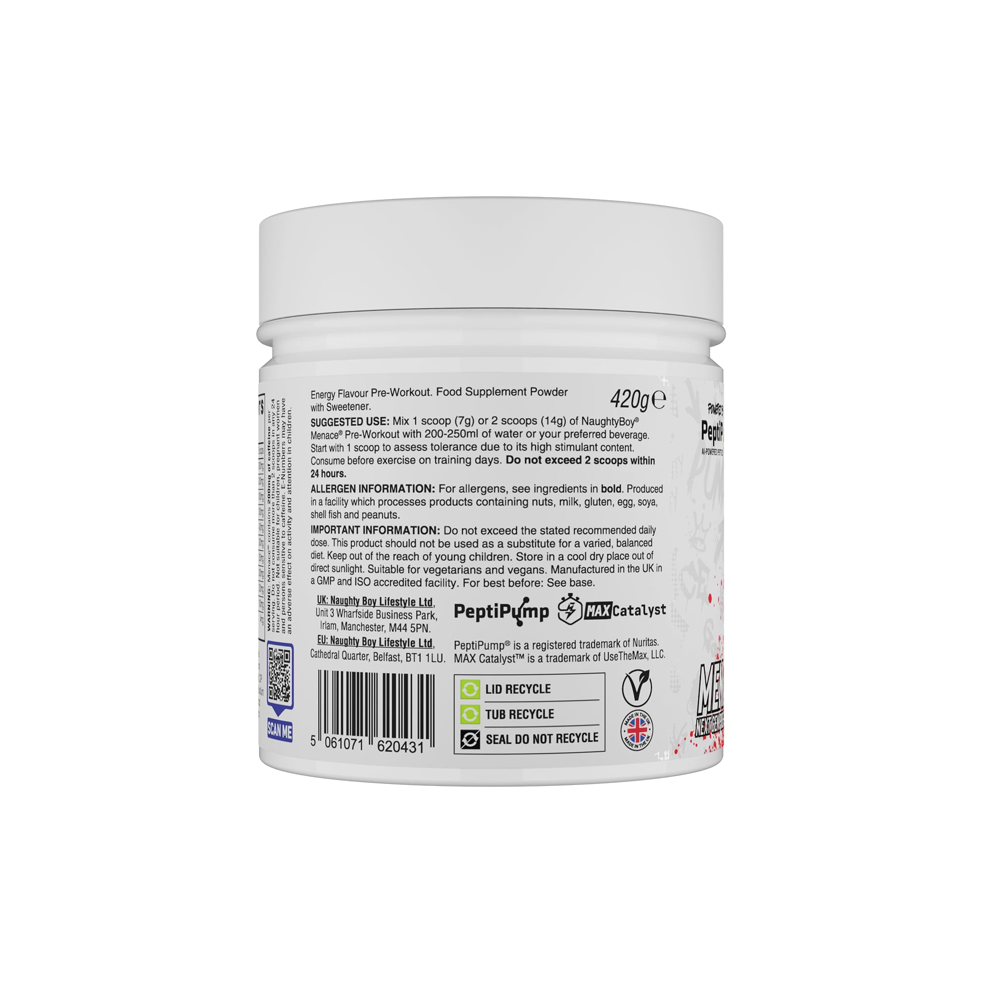 Naughty Boy Menace V2 (60 Servings) Énergie - Pré-entraînement - Booster de pré-entraînement