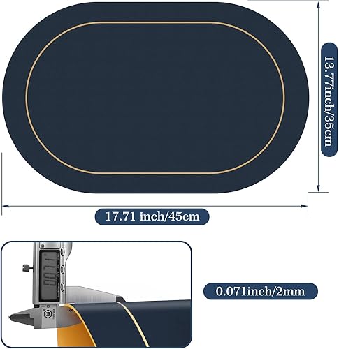 Miniatura 5 de ANUNU Juego de 4 manteles individuales de piel sintética, diseño ovalado, de doble cara, impermeables, resistentes al calor, decoración del hogar,
