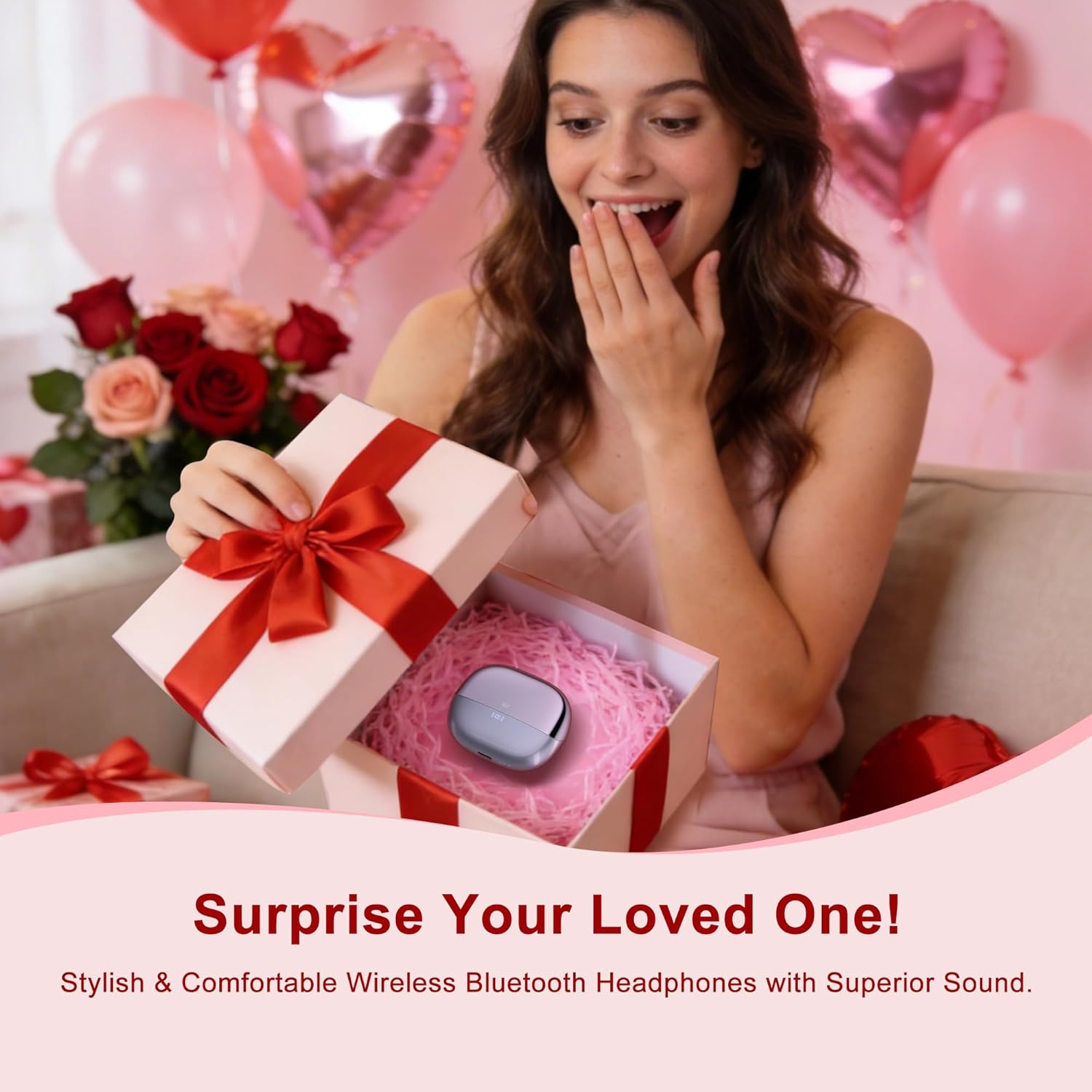 Clip-On Earbuds Open Ear Bluetooth5.3 Headphones, Ergonomic Comfort Sports Earphones with 50H Playtime, Smart Digital Display, IPX5 Waterproof, Gift for Valentine's Day and Anniversary, Birthday - Image 9