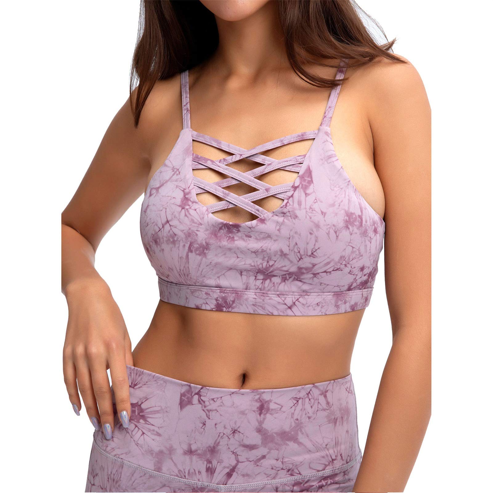 Damski strój sportowy do jogi, dres treningowy, damski do jogi, zestaw treningowy, 2 sztuki, krawat, materiał barwiący, wycięcie z przodu, sportowy biustonosz Crop Top, legginsy fitness, długie spodnie do studia fitness, odzież do joggingu Fit