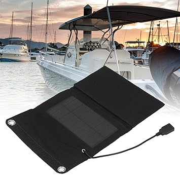 Ubersweet Foldable Solar Charger, 7W Good Efficiency Lightweight Solar Charger for Cars, Motorcycles, Boats |