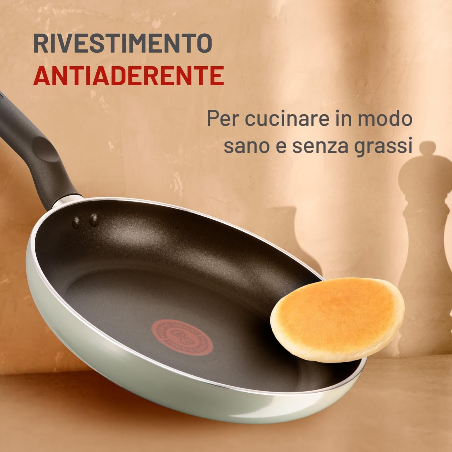 Lagostina Matcha, Set di 2 Padelle 24 e 28 cm con rivestimento in Titanio Antiaderente per Tutti i Piani Cottura, Tecnologia Thermo-Signal, Cottura Uniforme