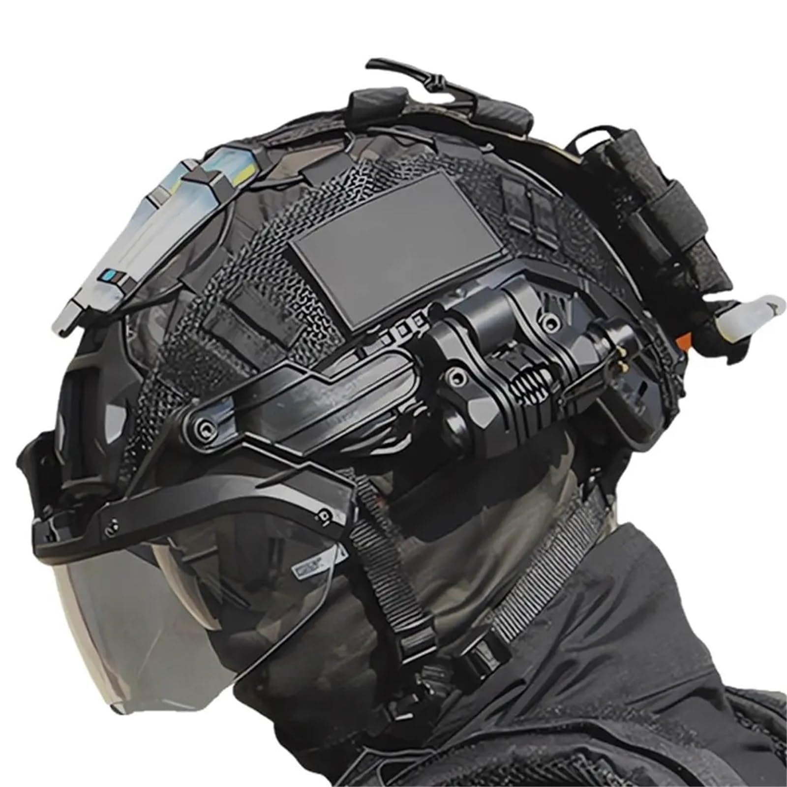 Ychoolco One Color Tactical Fast Helmet Set, With Removable Anti-Fog Goggles Multifunctional Nvg Mount Airsoft Goggles Flashlight, For Paintball