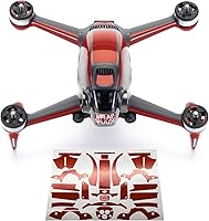 Vista 7 de WRAPGRADE Piel compatible con DJI FPV Color de acento (negro Bumpy CAMO)