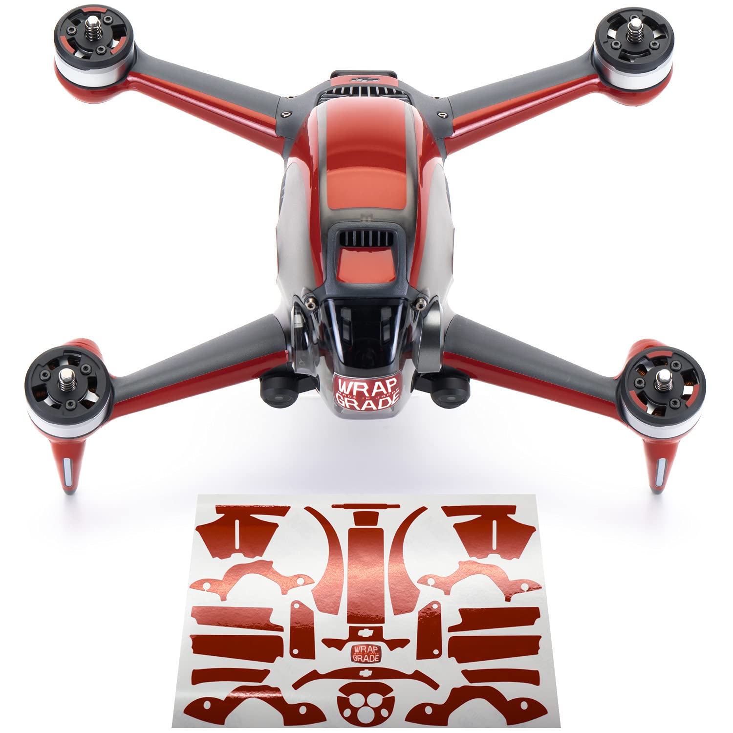 WRAPGRADE Skin Compatible with DJI FPV | Accent Color (SUPER RED)