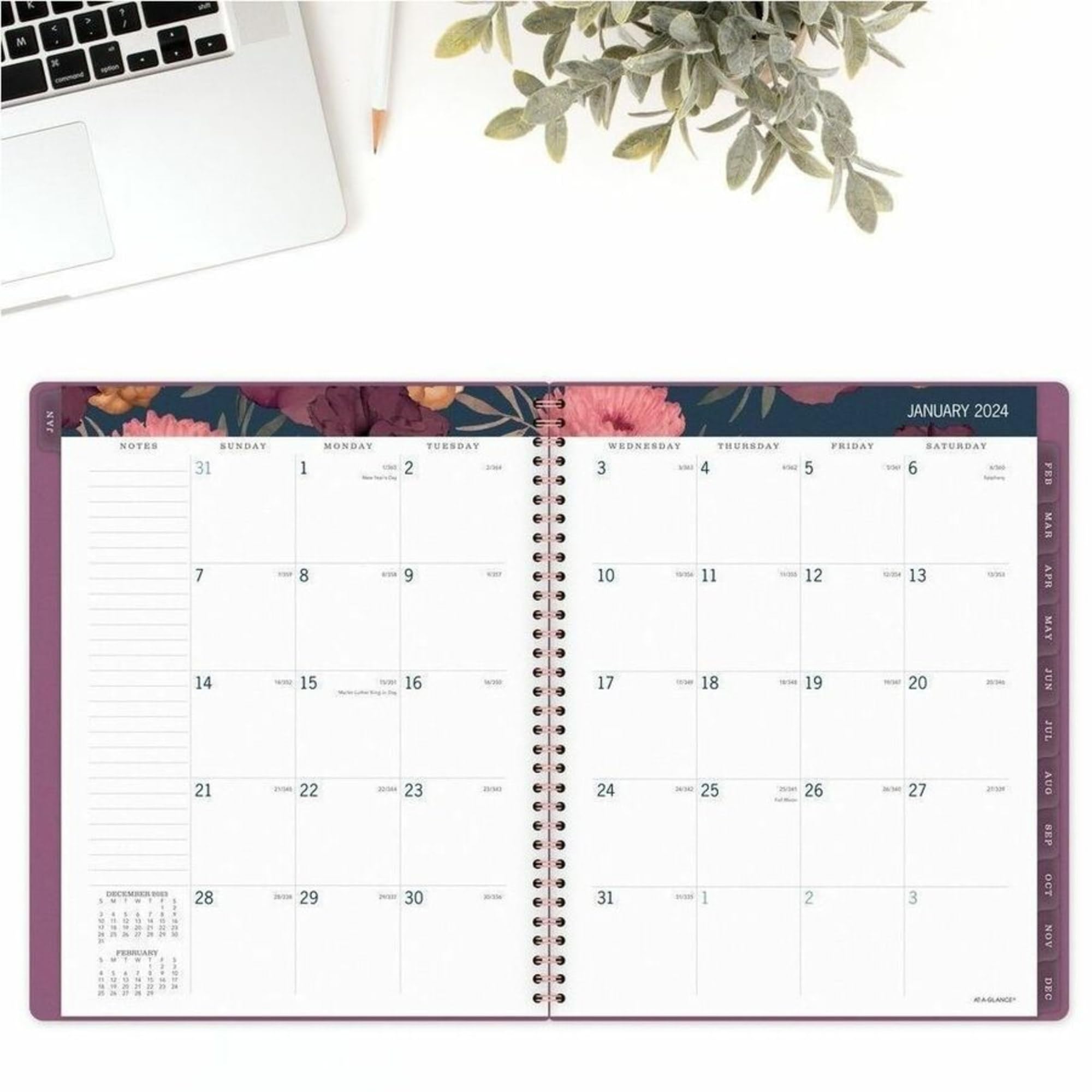 AT-A-GLANCE - Agenda semanal y mensual 2022, 8-1/2 x 11 pulgadas, grande, romance oscuro (5254-905)