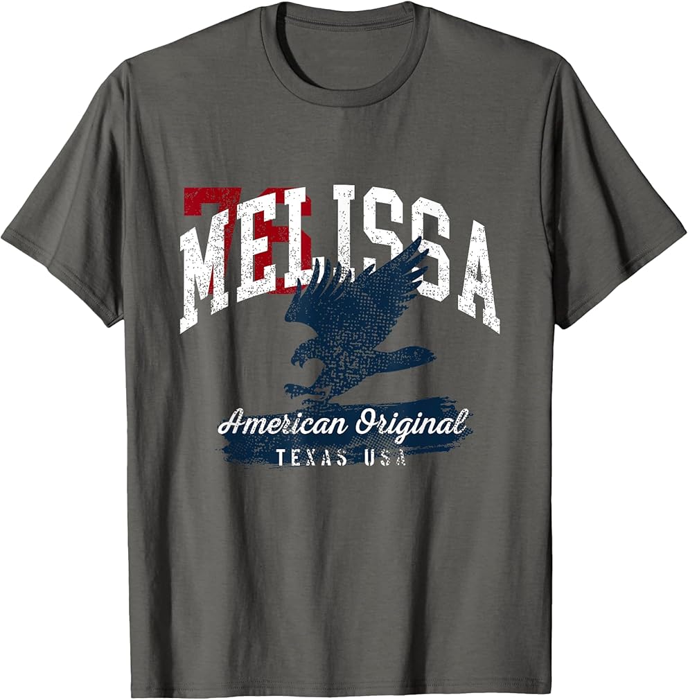Melissa Texas Vintage Patriotic Sports Design T-Shirt