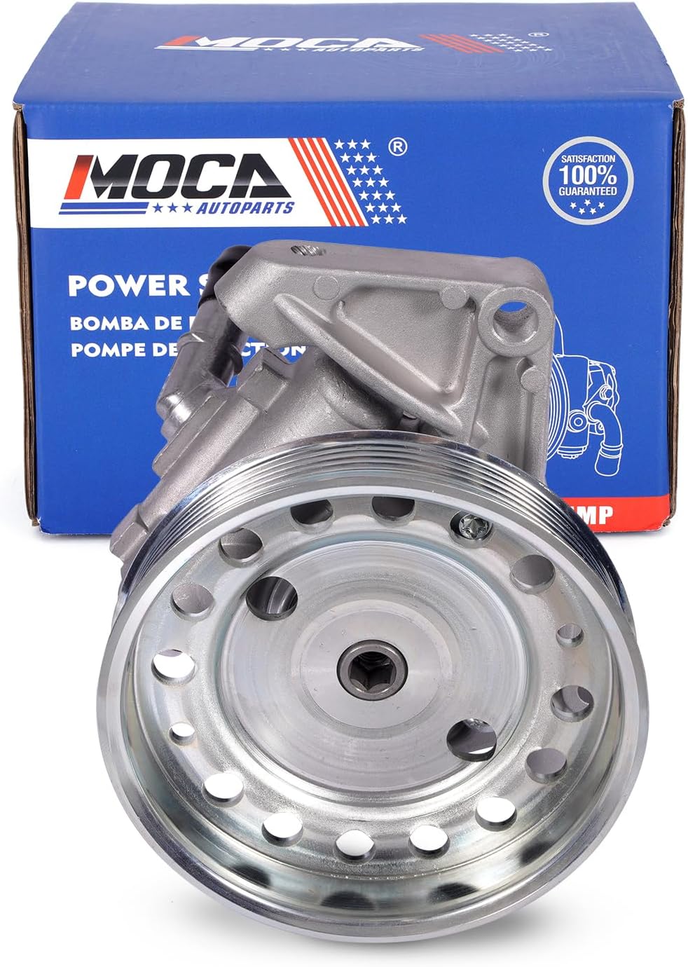 MOCA Power Steering Pump w/Pulley Fits for 2010 for Volvo XC60 3.0L/ 3.2L, 2008-2010 for Volvo XC70 S80 V70 3.2L/ XC70 3.2L, 2007-2014 for XC90 3.2L, 2008-2012 for Land Rover LR2 3.2L