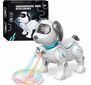 SHAKTISM Mechanical Dog Intelligence Robot, LED Lights and Music, Walking Robot Dog Toy with Colorful Lighting, Ages 3+