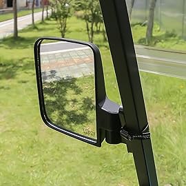 10L0L Golf Cart Side Mirrors Compatible with Yamaha Club Car EZ-GO and Others Round or Square Tube Golf Cart Roof Bracket, No-drilling Required