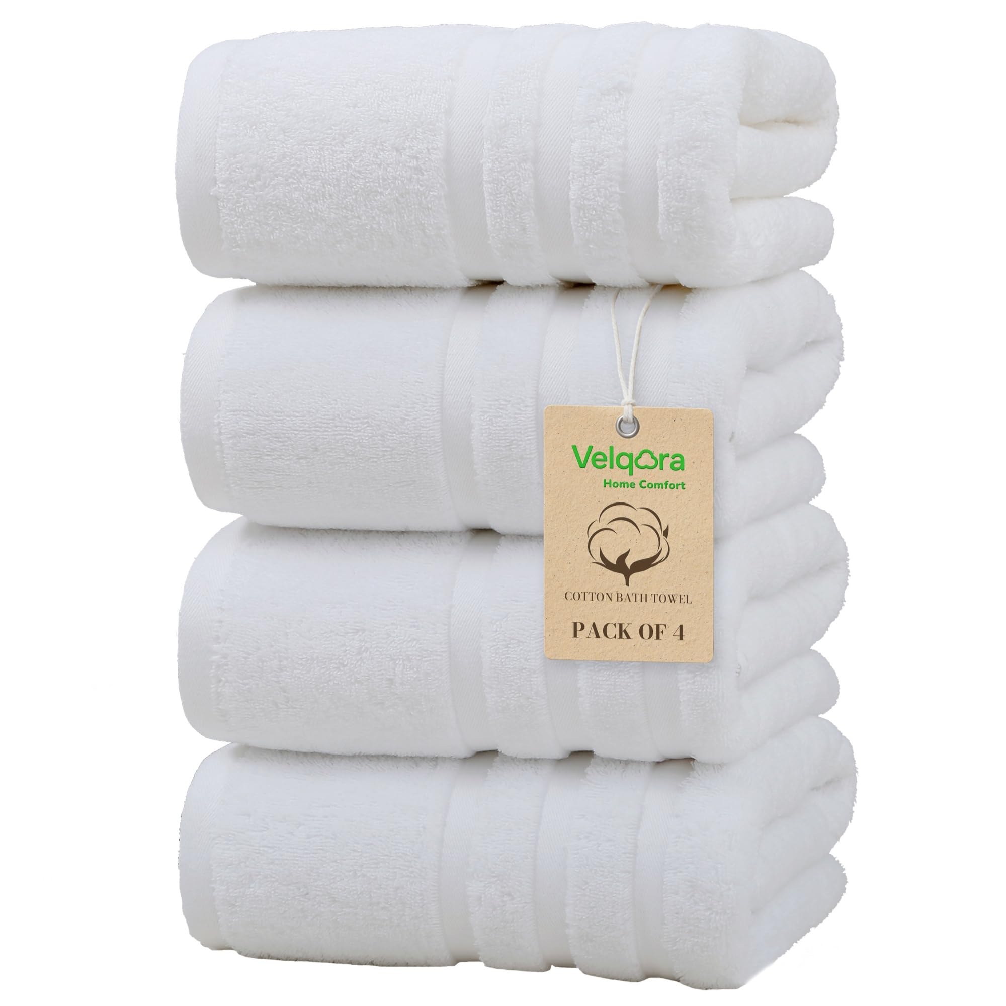 Large Bath Towel Set 4 Pack 30 60 Inches 100 Cotton Bathroom Towels Soft Absorbent Comfortable for Home