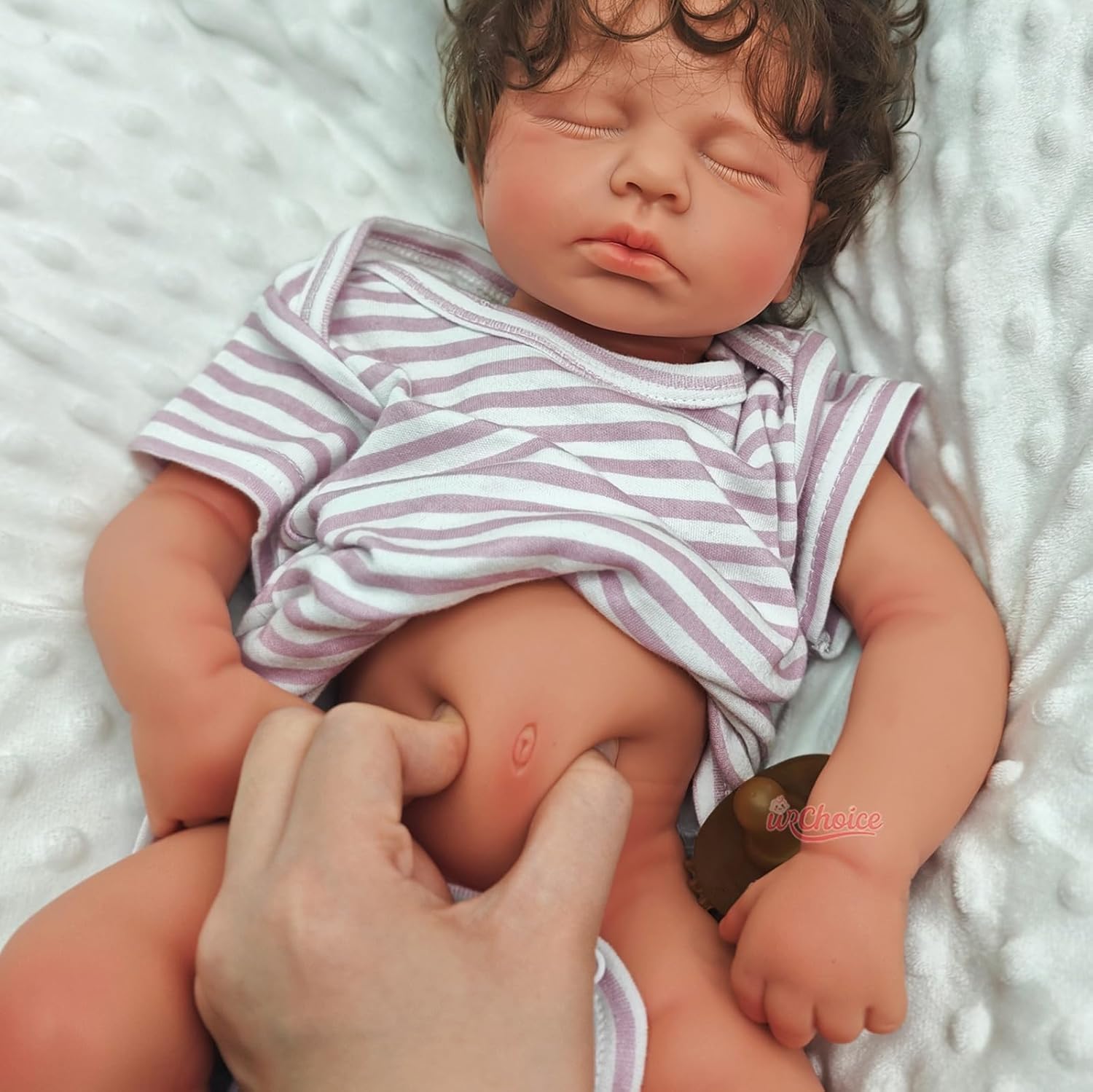 Open Mouth Reborn Baby Dolls with Rooted Hair 20 Inch Full Silicone Body Baby Doll Soft Reborn Doll with Eyelashes Sleeping (Boy)