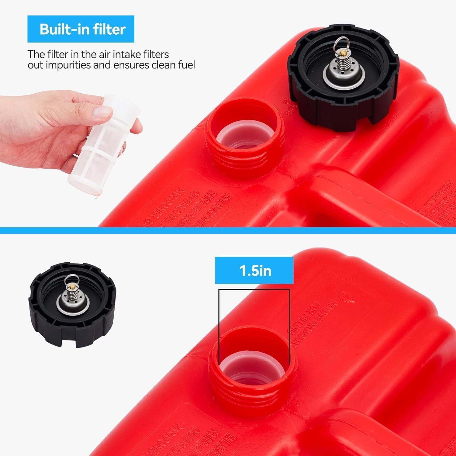 Marine Tank,3 Gallon /12 L Portable Tank with 10ft Hose,I-Shaped Handle,Marine Boat Transfer Tank for Outboard Engine, Yacht, Fishing, Deck Boat,