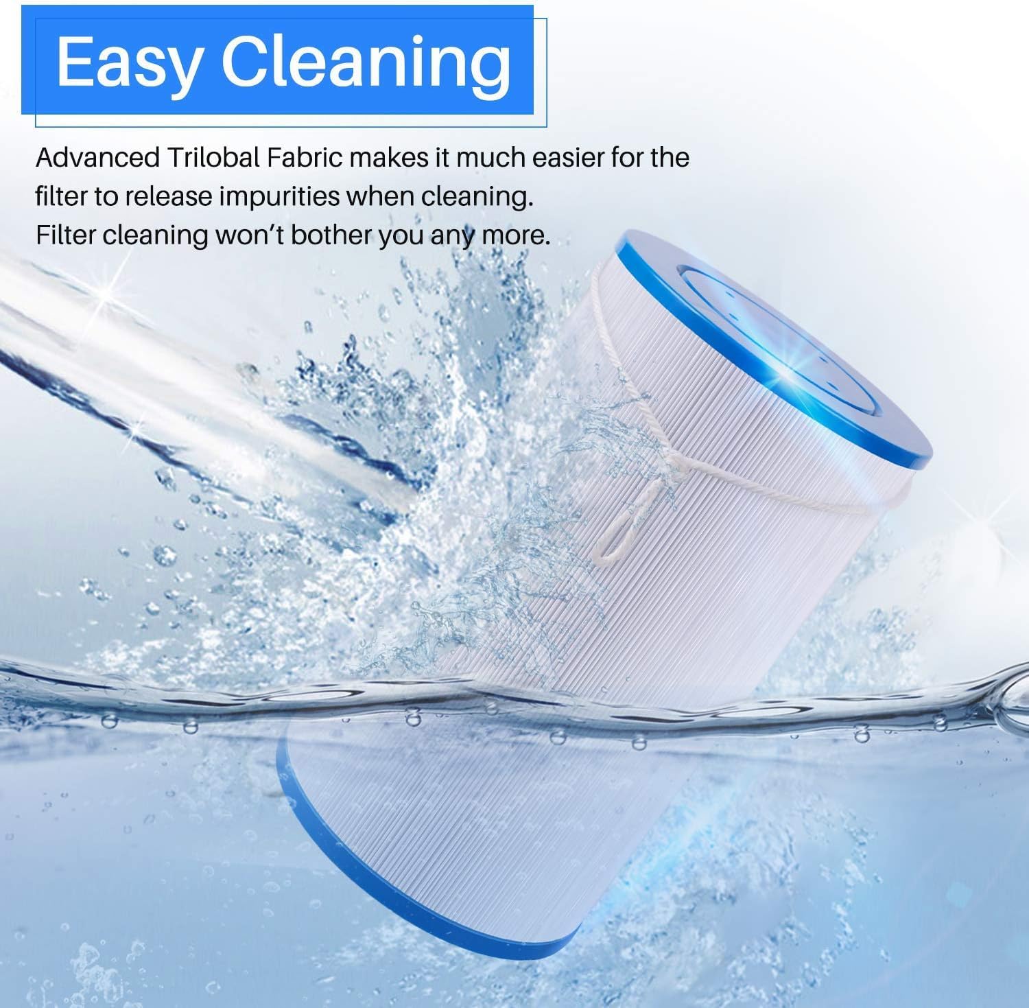 POOLPURE Spa Filter Replaces Watkins 303279, PFF42TC-P4, 5CH-37, 78460, FC-2402, Lifesmart, Freeflow, AquaTerra, Hydromaster, Grandmaster, Simplicity, Bermuda Hot Tub Filters 1PACK