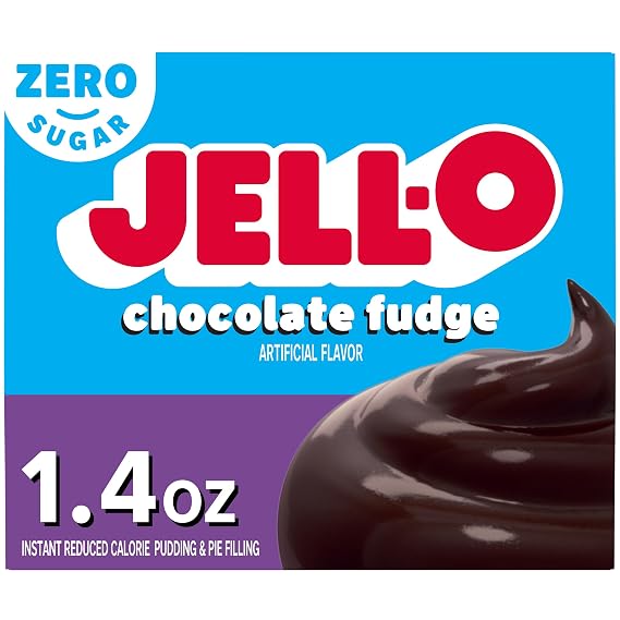 Jell-O Chocolate Fudge Sugar Free & Fat Free Instant Pudding & Pie Filling Mix (1.4 oz Box) Pack of 24