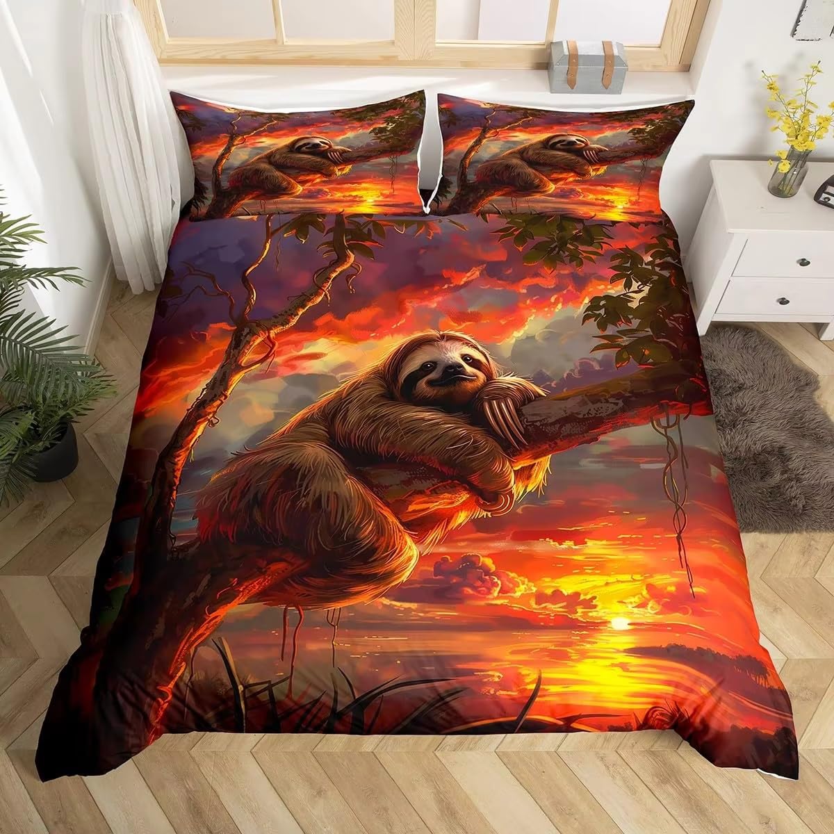 Parure de lit enfant paresseux 140x200 cm pour une chambre cosy et des nuits douces en microfibre