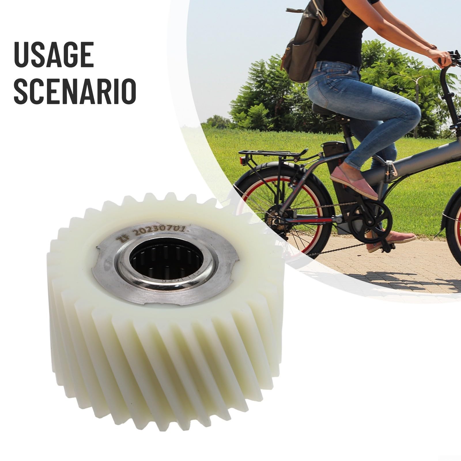 Nylon Gear, ABS bianco + ingranaggio in metallo per motori Bafang mid-mounted 36V/48V, 250W/350W/500W/750W/1000W