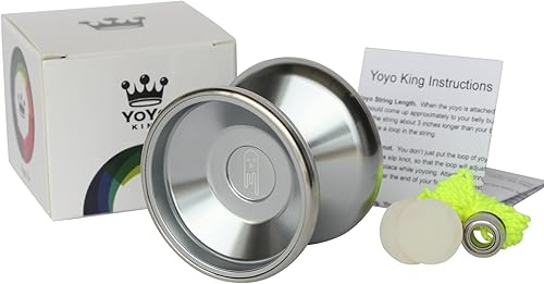 Miniatura 2 de Yoyo King Ghost Bi Metal Aluminio y Acero Trick Yoyo Profesional con Eje Rodamiento de Bolas y Cuerda Extra Plata