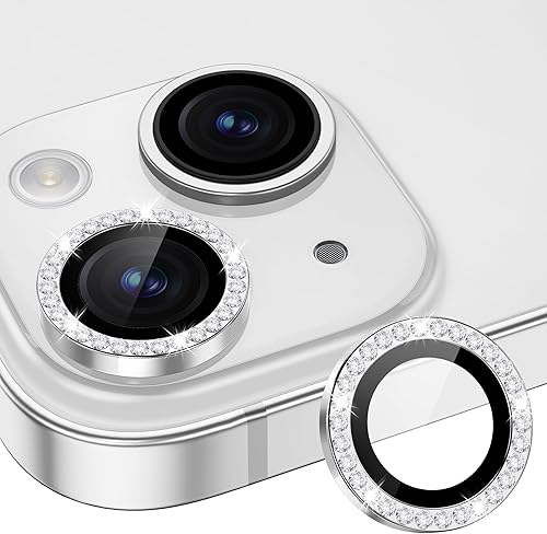 Xfilm Protector de lente de cámara compatible con iPhone 1515 Plus, anillo de diamante de metal individual dureza 9H, protector a prueba de disponible en Yaxa Colombia
