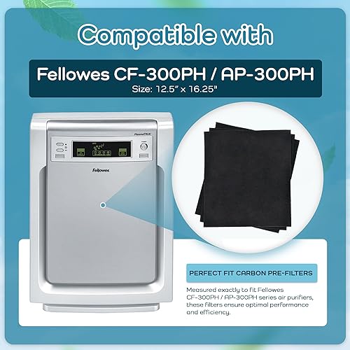Miniatura 3 de Breathe Naturally - Paquete de 3 filtros de carbono de repuesto - Prefiltros de carbono extragruesos, medidos exactamente para adaptarse a los
