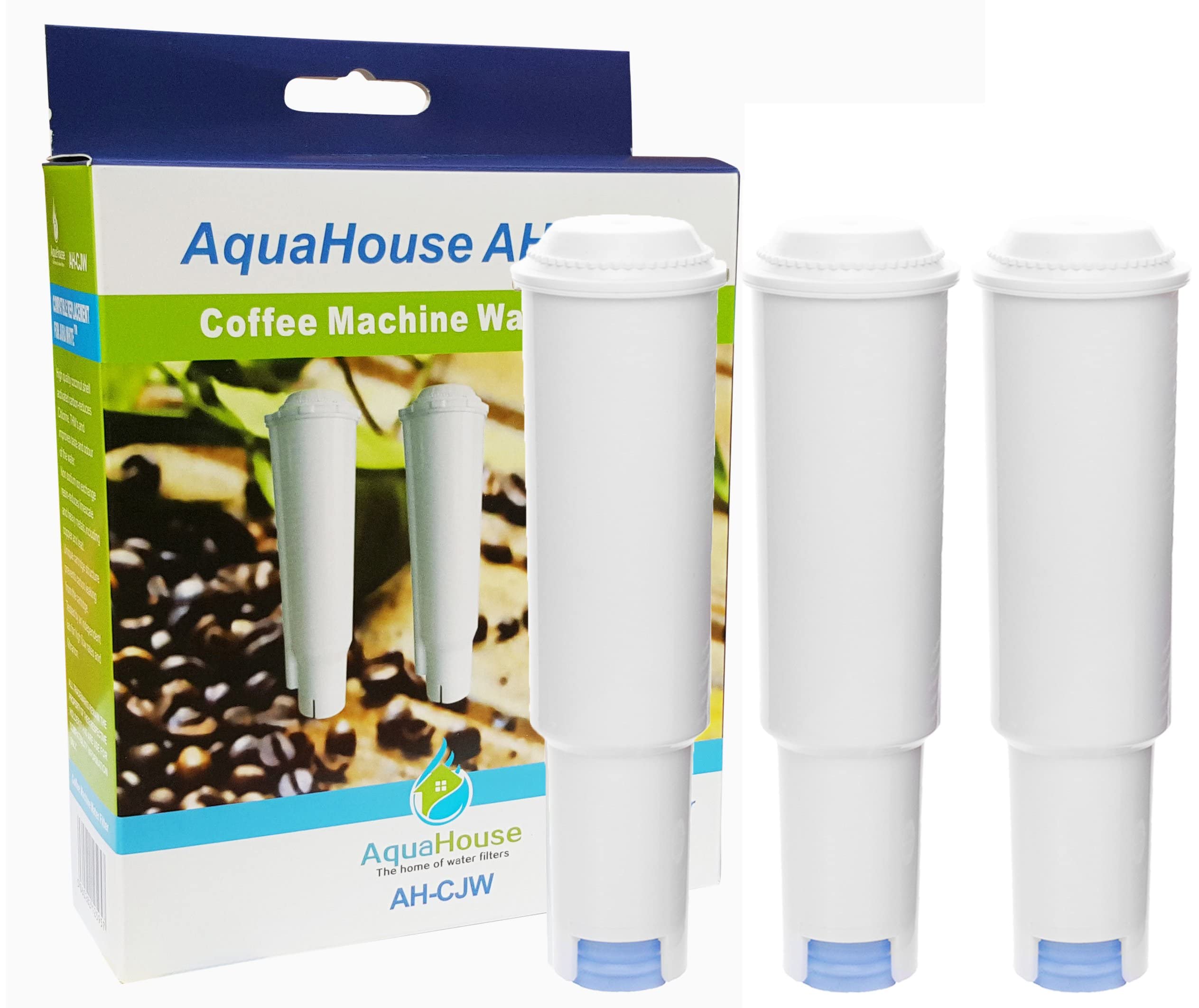 AquaHouse AH-CJW Water Filters Compatible with Jura Coffee Makers Using White Filter Model (3 Pack)