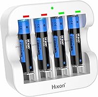 Vista 9 de Hixon Baterías AAA de litio recargables de 1.5 V, 8 x 1100 mWh, batería de iones de litio triple AAA de alta capacidad de larga duración, carga