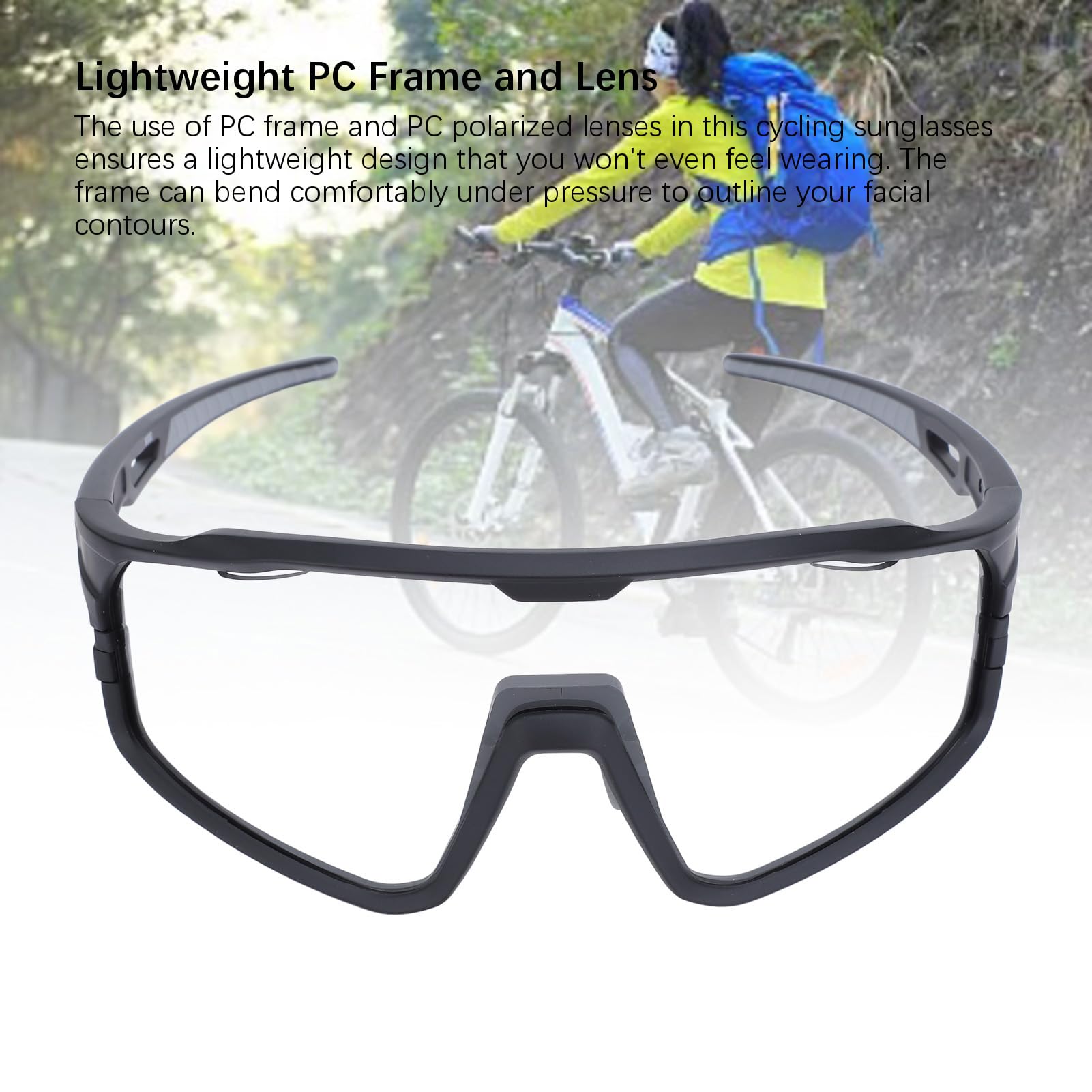 BuyWeek Cycling sportowe okulary przeciwsłoneczne, wiatroszczelne, przezroczyste, polaryzacyjne, do jazdy na rowerze, motocyklu, biegania