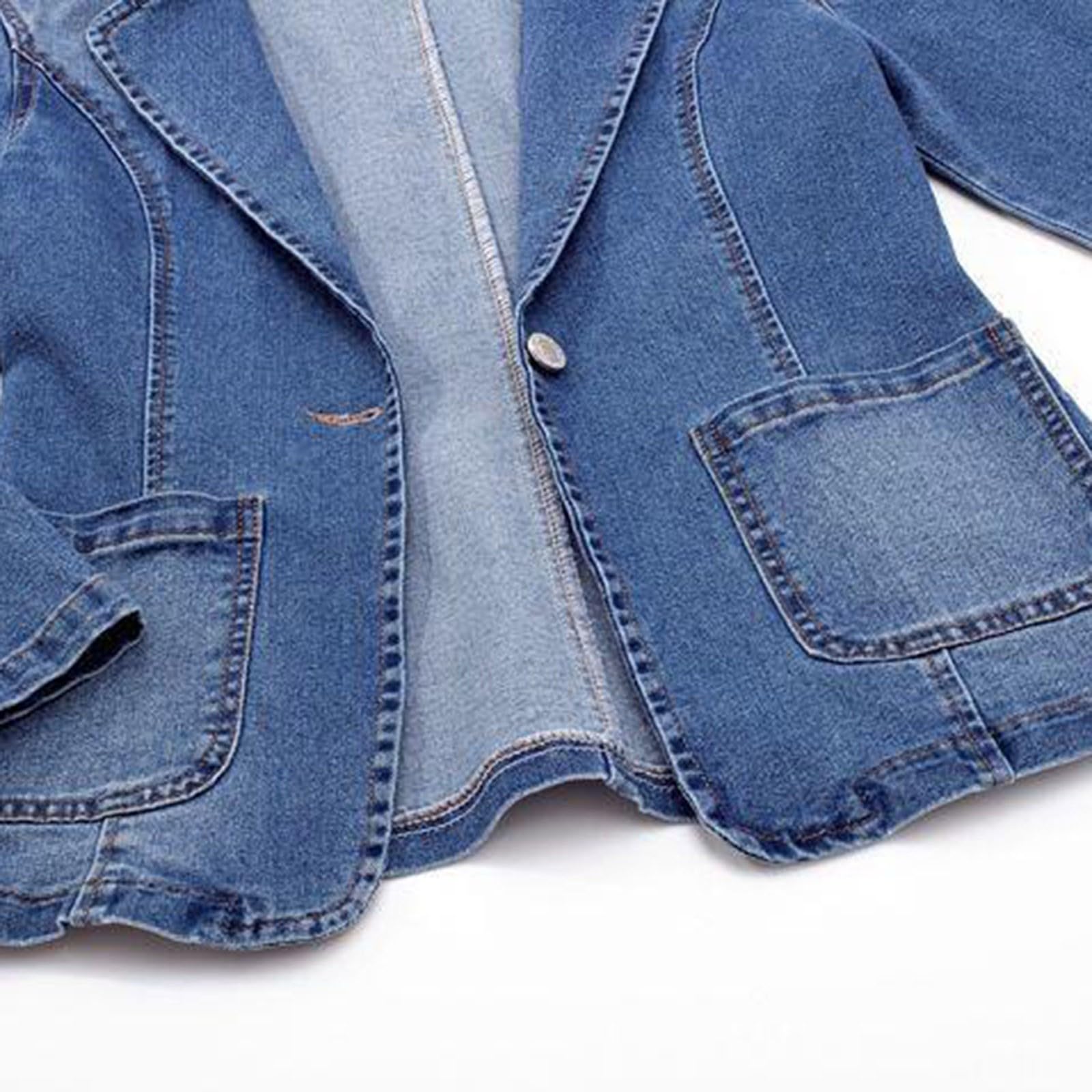 Cocila Veste En Jean Pour Femme Couleur Unie Coupe CintréE Avec Poche à Nouer Automne Manteau Fourrure Veste Blanche Demi Saison Vestes De RandonnéE Homme Mi Doudoune Longue