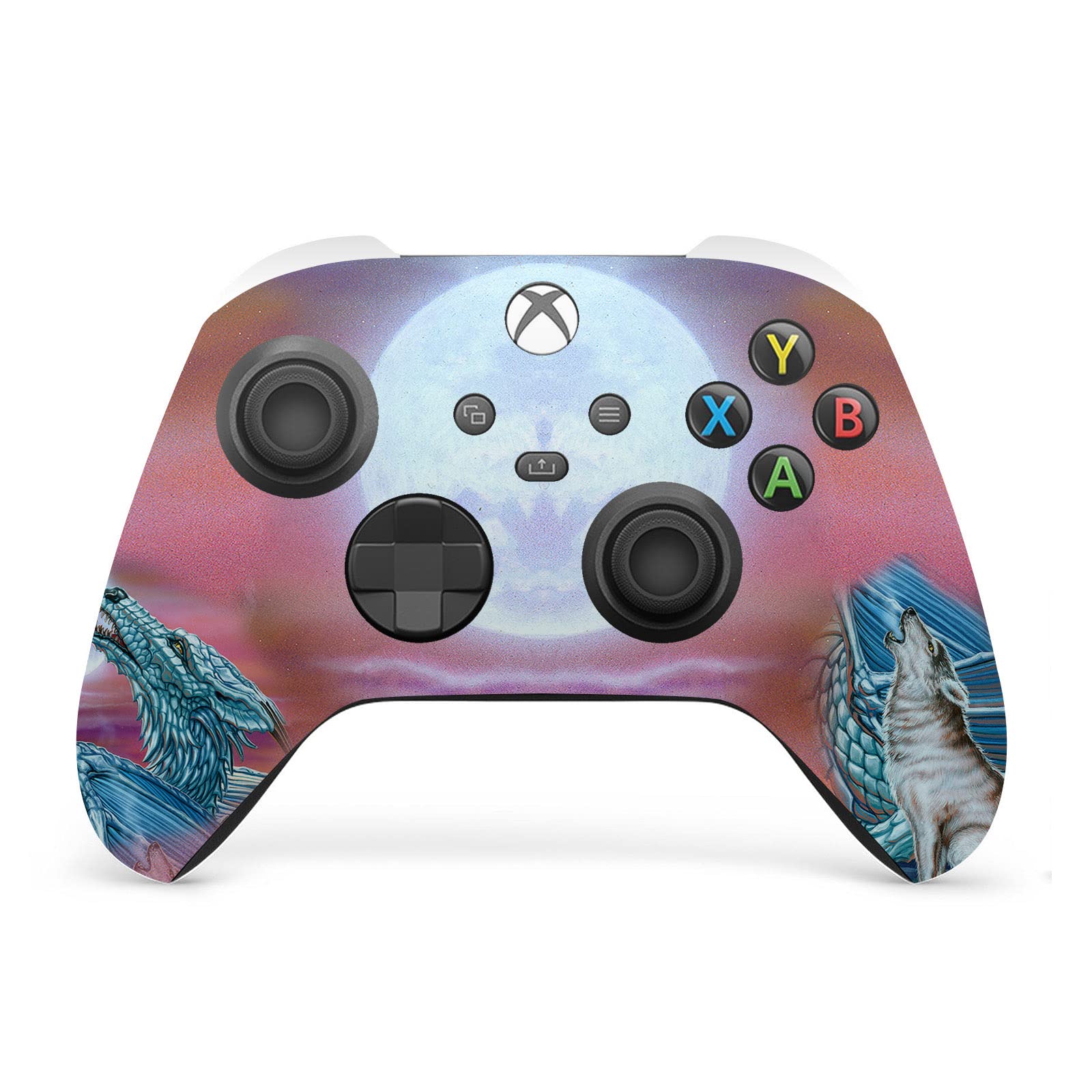 Head Case Designs Sous Licence Officielle Ed Beard Jr Lune De Loup De Chanson De Lune Dragons Enveloppement De Console De Jeu Et Skins Pour Manette De Jeu Ensemble compatible avec Xbox Series X