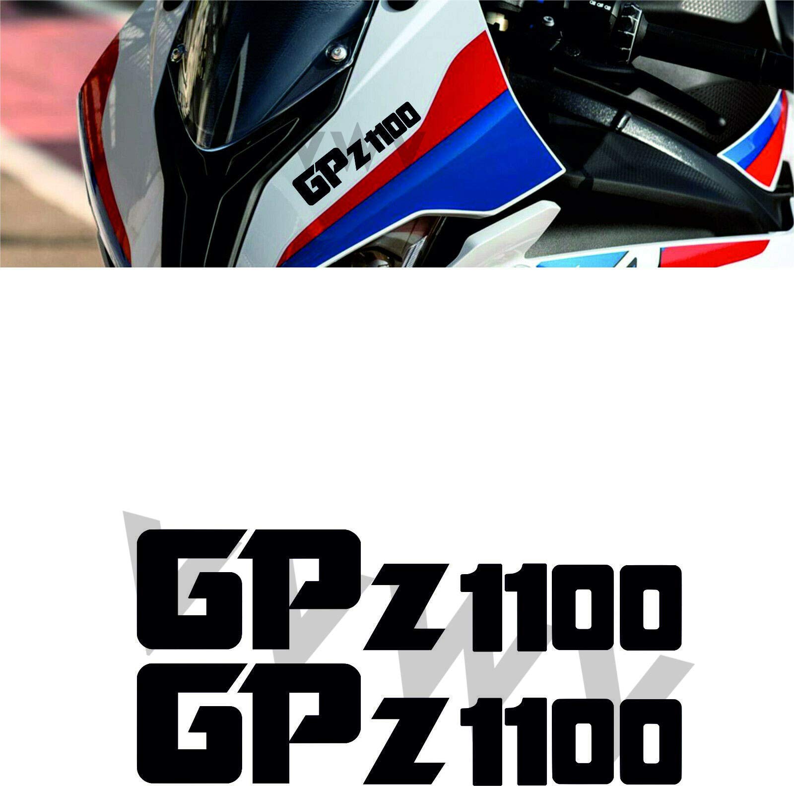 VVWV Gpz 1100 Kawasaki Stickers Logo for Ninja 300 1000 Z800 Z900 Bike Vinyl Decals Black L X H 15.00 X 3.30 Cm Pack of 2