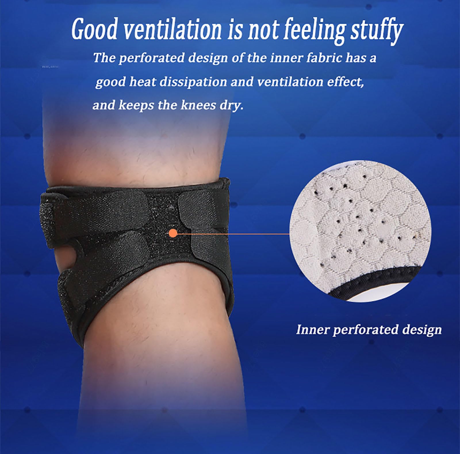 Genouillère Tendon pour Femme Homme, Lot de 2 Attelles de Soutien pour Soulager La Douleur Au Genou, Bande Réglable pour La Randonnée, pour La Randonnée, Le Football, Le Basket-Ball