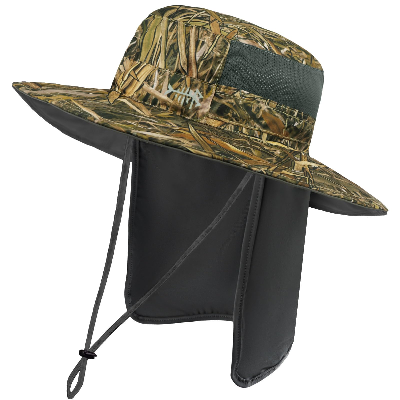 Bassdash Sonnenhut Fischerhut Bucket Hut UPF 50+ UV-Schutz Wasserdichter taktischer Angelhut mit breiter Krempe Einstellbare Größe mit Abnehmbarer Halsklappe für Männer und Frauen
