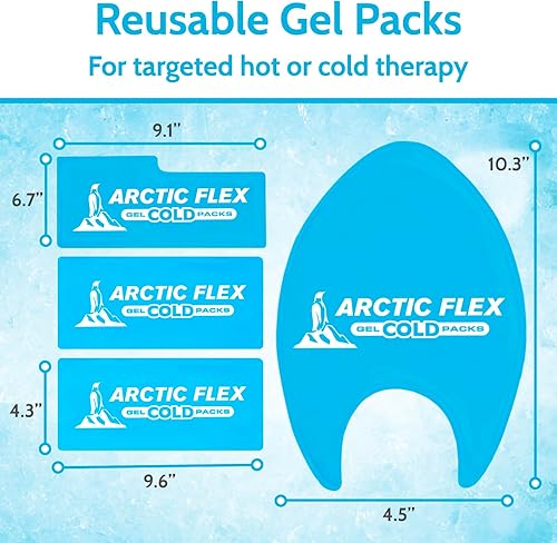 Miniatura 5 de Arctic Flex Paquetes de hielo de gel reutilizables para toda la cabeza, paquetes de gel caliente y frío para lesiones, alivio del dolor, hinchazón,