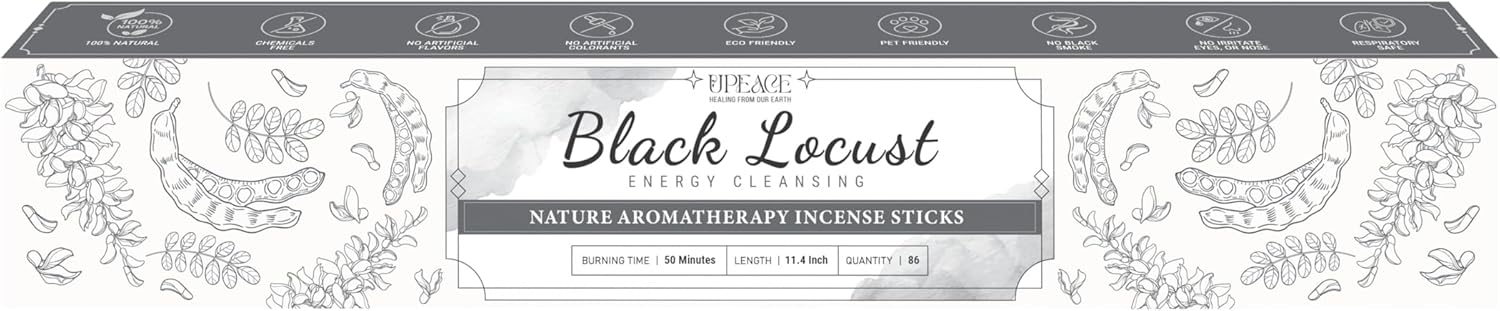 Upeace-Organic-Non-Toxic-Vietnamese-Mixed-Herbs-Incense-Sticks (Bulk 86 Agarbatti Sticks) | 75 Minutes Long Lasting Burn for Positive Vibes, Meditation with Natural Scents, no synthetic essential oils