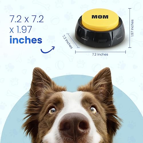 Miniatura 5 de Botones para comunicación para perros, juego de 4 botones parlantes para perros, botones grabables de 30 segundos, mascota fluida, botones de