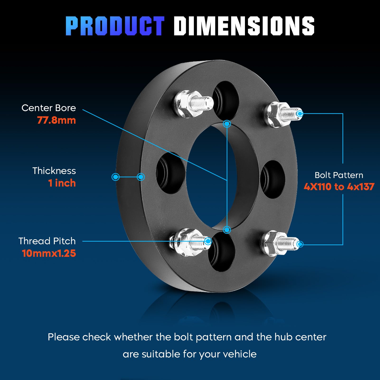 Wheel Adapters KSP 4x110 To 4x137 - 1 Inch Thick For ATV UTV Bolt ...