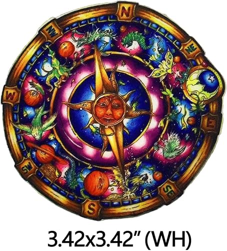 Miniatura 2 de 3 piezas de brújula para coser y coser parche moderno multifuncional, aplique autoadhesivo para ropa, vestido, sombrero, jeans, maleta, accesorios