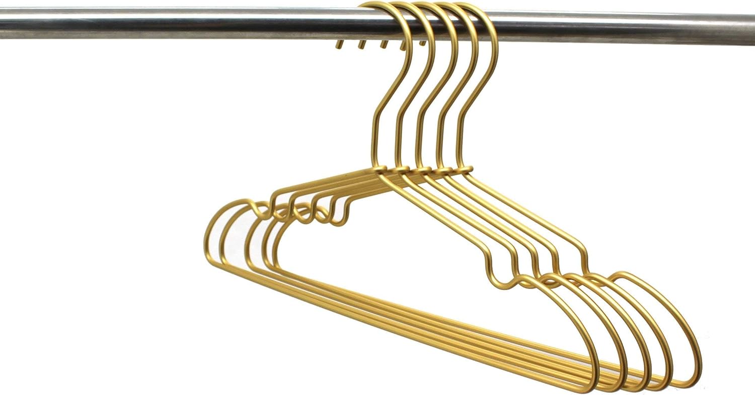 12.6" Matte Gold Metal Kids Baby Hangers, 30Pack, Non Slip, Suit for Coated Wire Children Clothes Hangers Closet Storage, Retail Display Space Saving for Toddler Coats Infant Hangers