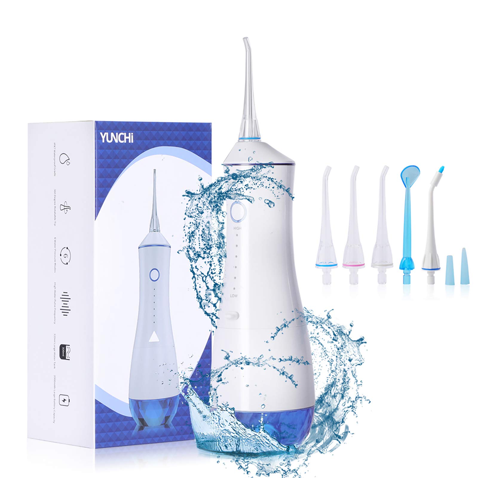 Buy Water Flossers for Teeth Cordless, YUNCHI 320ml Cordless Portable