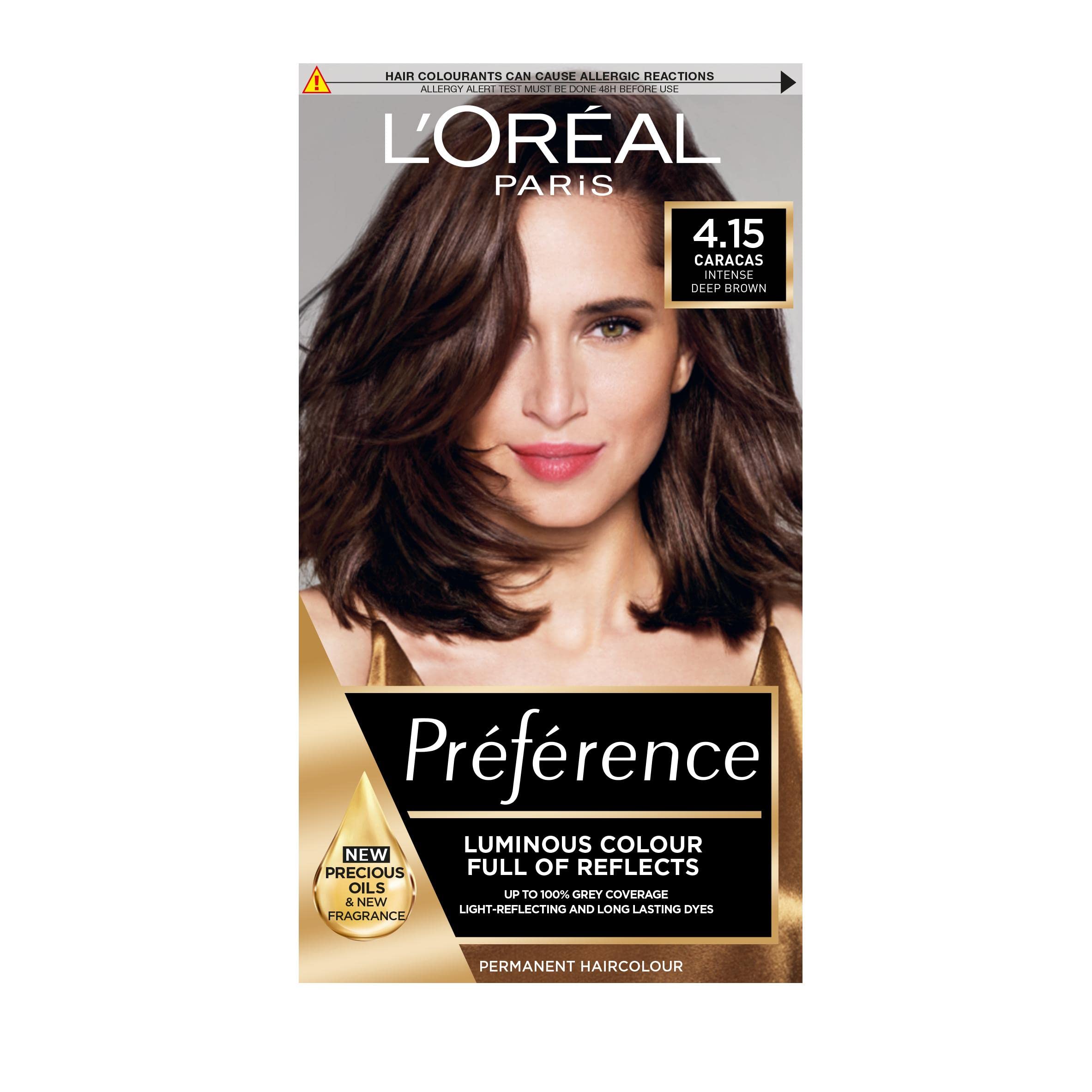 Preference Hair Dye, Permanent Hair Colour, 4.15 Caracas
