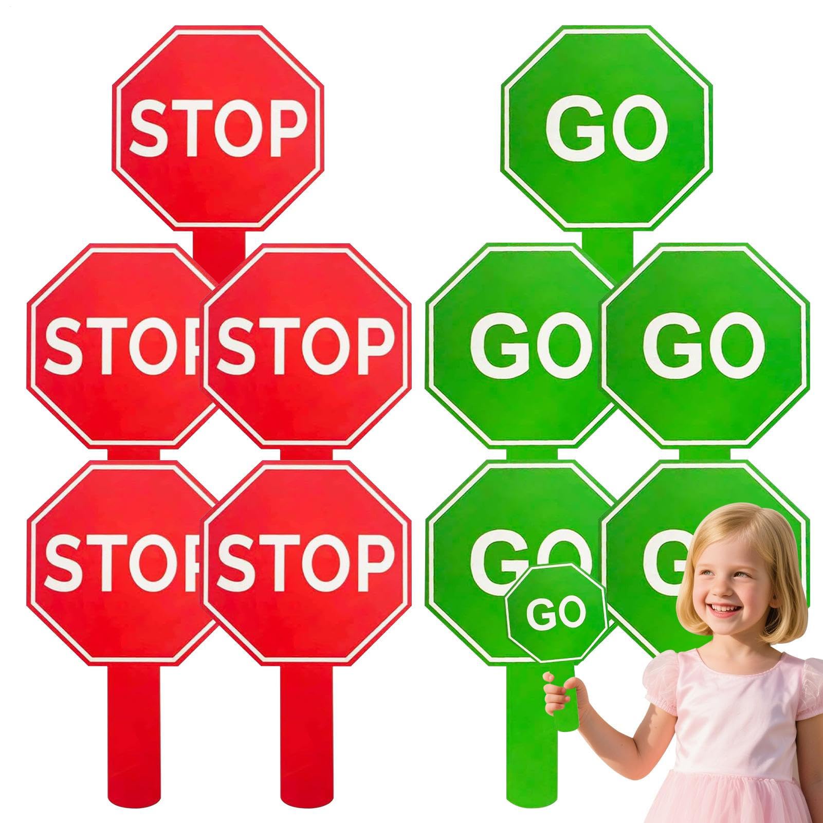 Griff für Stopp-and-go-Schild - 10 Stück wasserdichte Verkehrszeichen für Schulassistenten, doppelseitiges Schaumstoffschild in Lutscherform | -and-go pe Schild
