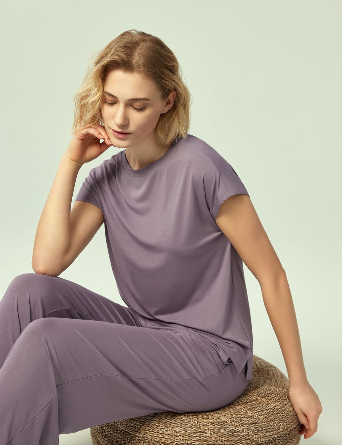 GYS Soft Bamboo Viscose Sleepwear for Women Short Sleeve 2 Piece Pajama Sets - Image 4