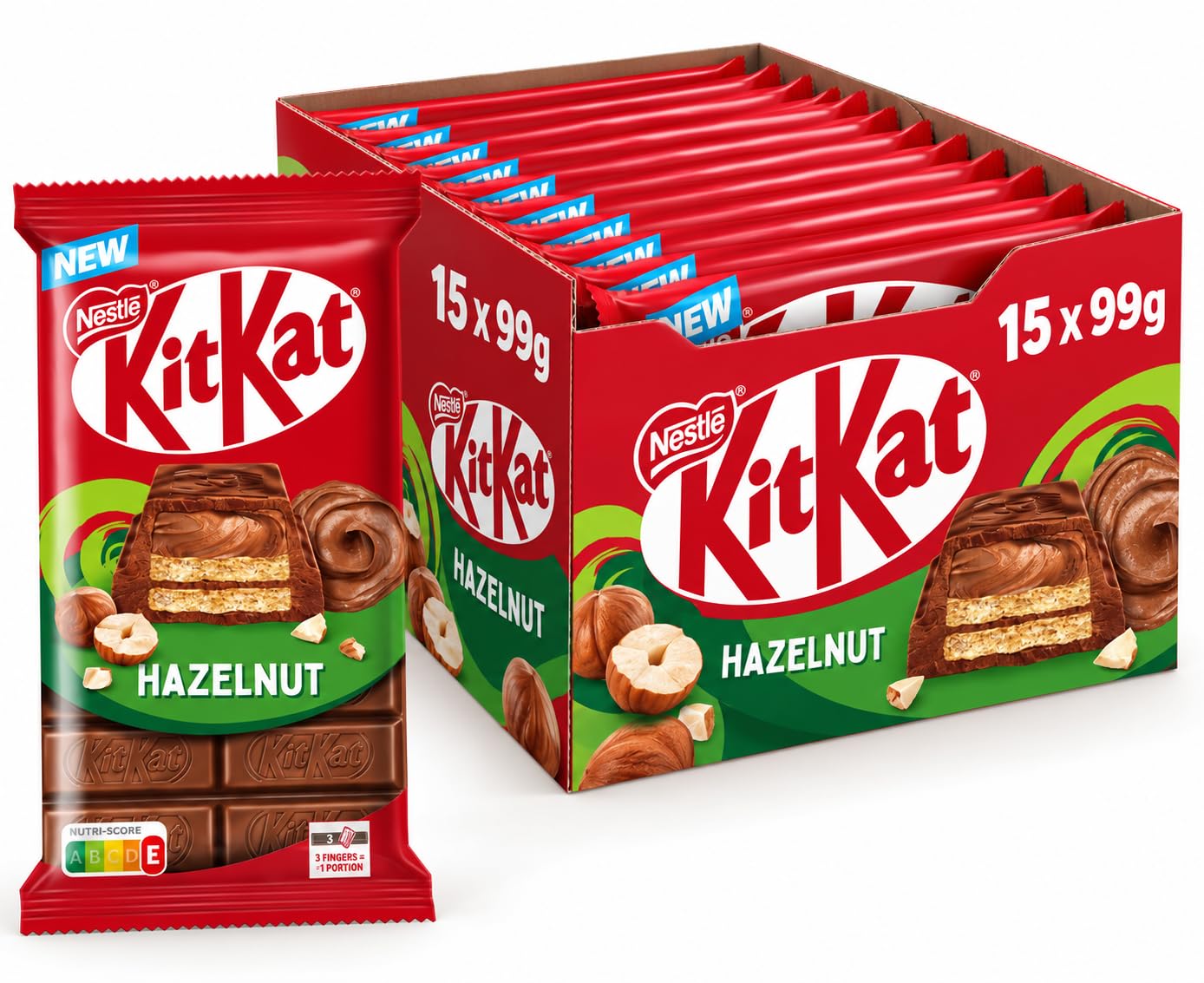 Nestlé KitKat Tabletas de Avellana, 15 x 99 g (1485 g)