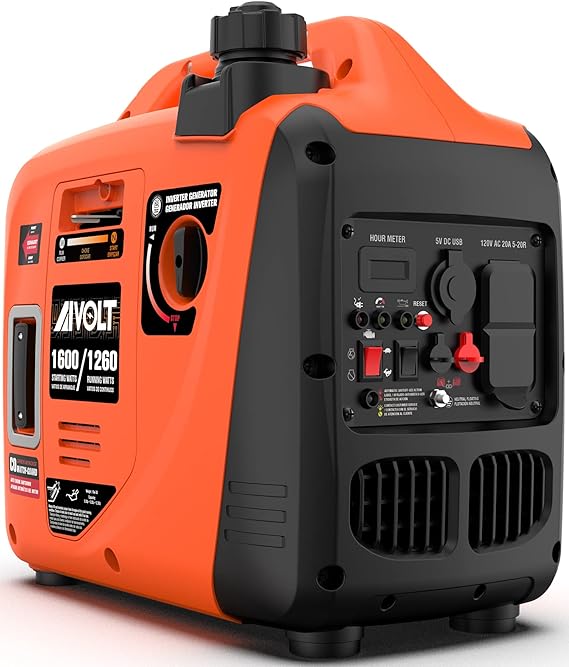 AIVOLT 1600W Super Quiet Inverter Generator, Ultra Lightweight Gas
