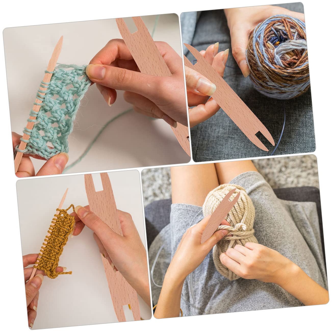 Ciieeo 16 STK Webschiffchen Webschiffchen Tapisserie Häkelset Holzschiffchen DIY-Shuttles Schal Häkelzubehör Werkzeug strickende Schiffchen Occhi-Shuttle hölzern Webstuhl einstellen Suite