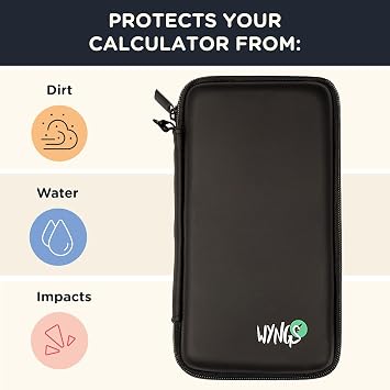 HP Prime G2 Graphing Calculator Including WYNGS Custom-fit Protective case Black