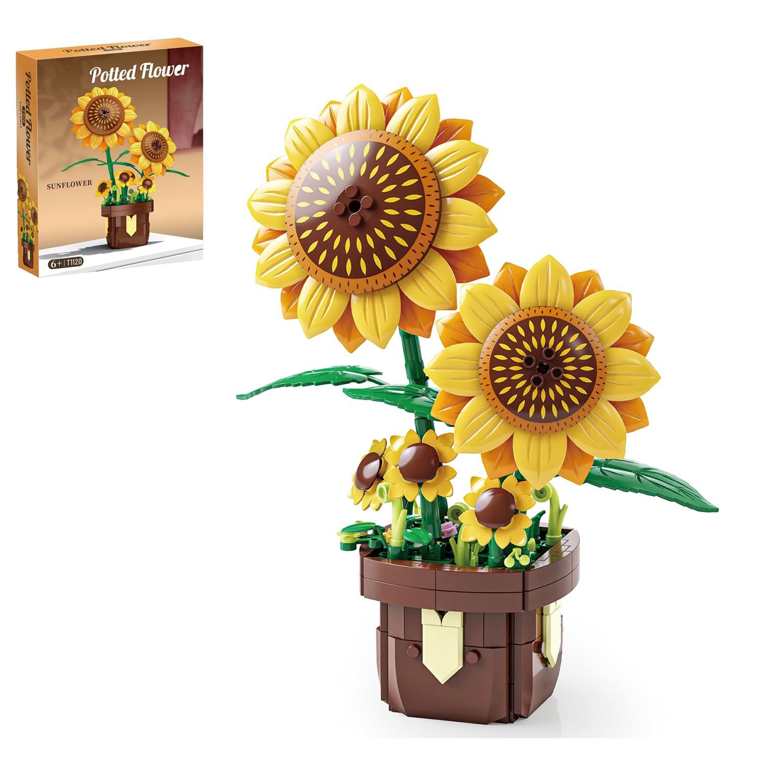 PHOEWON Sunflower Building Sets, Artificial Flower Floral Model Toys
