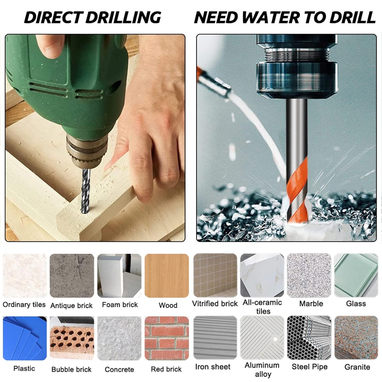 Twist Drill Bit Threaded Woodworking Tools Triangle Tungsten Steel Wall Concrete Drill Bit Home Marble Overlord Drill Power Tool 1Pcs(Blue 5mm)
